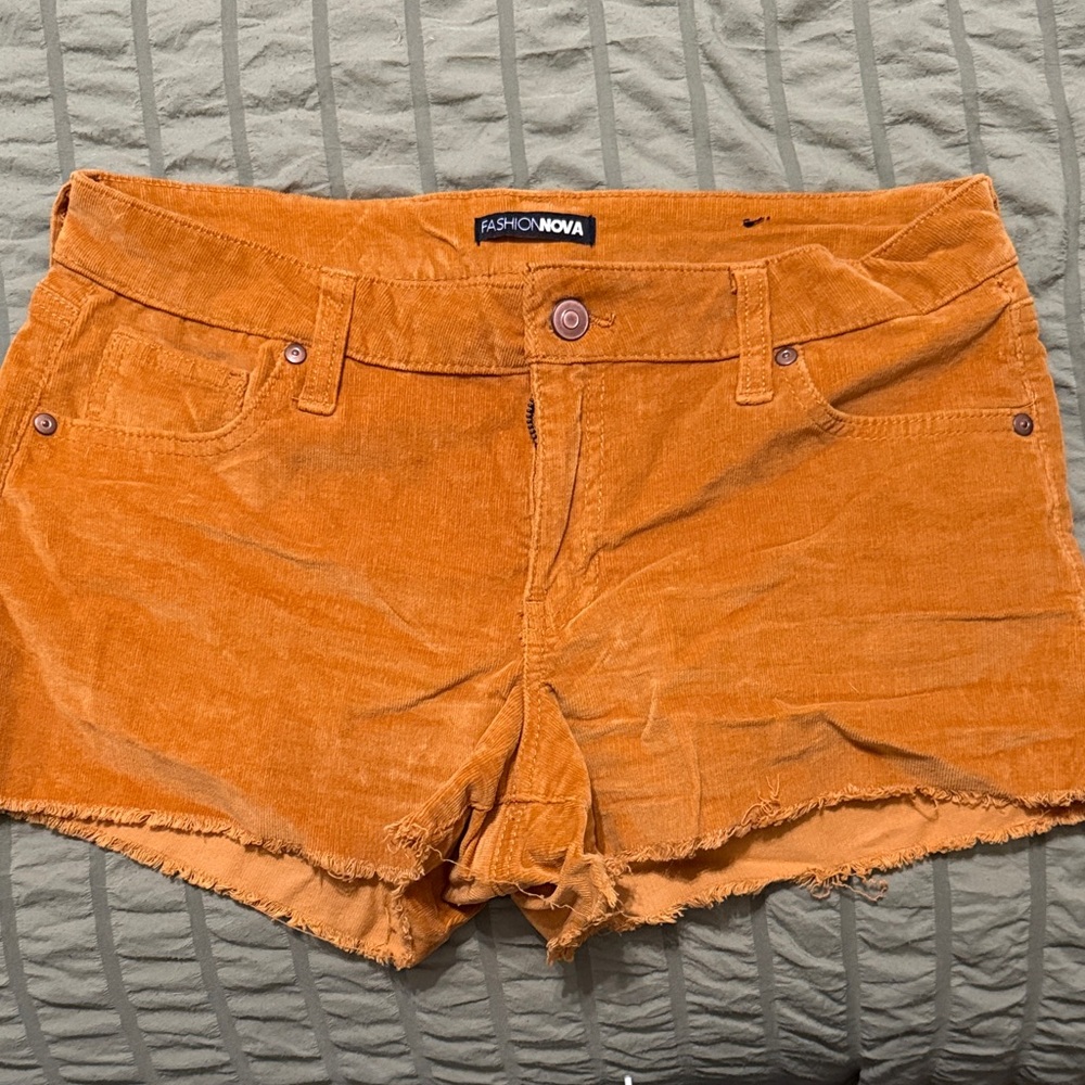 Fashion Nova Women's Orange Jean Shorts